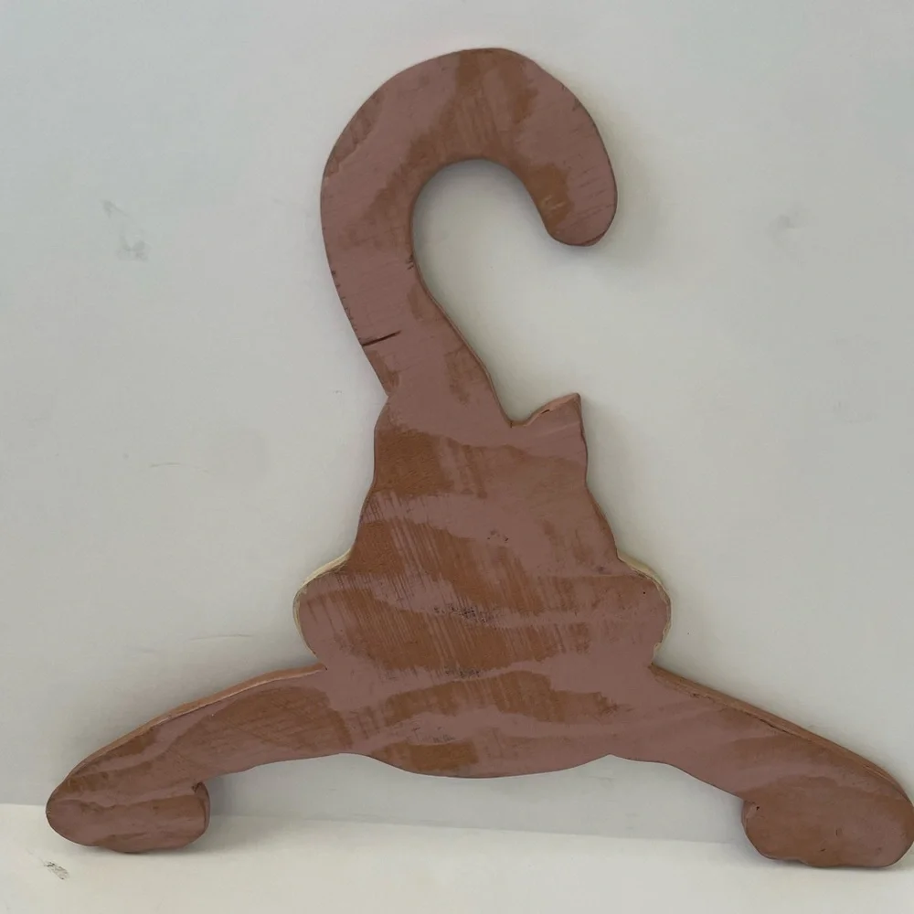 Vintage Kids Children Animal Clothes Hangers Wooden Set Of 3